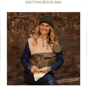 Joji & Co + Spincycle Yarns Knitting Bestie Crossbody Project Bag Olive Green